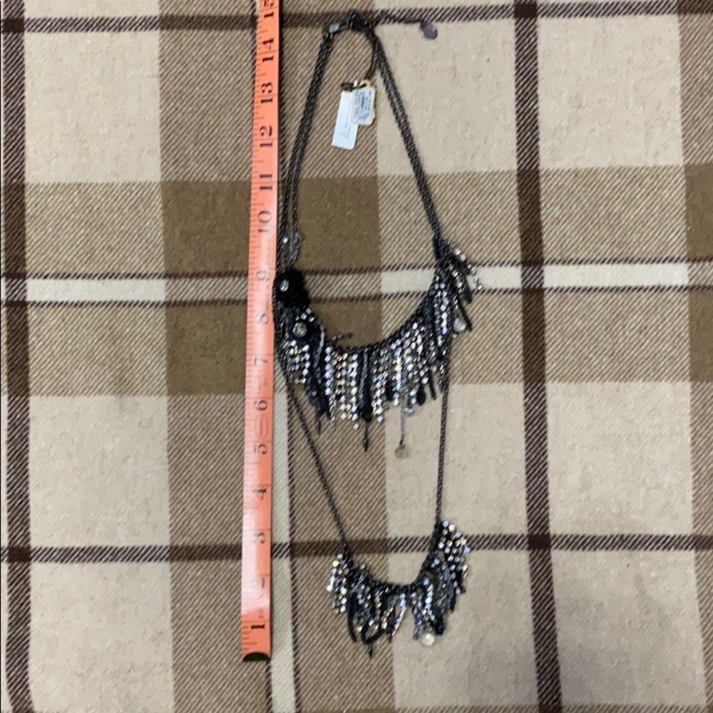 JUICY COUTURE BLACK METAL RHINESTONES NECKLACE